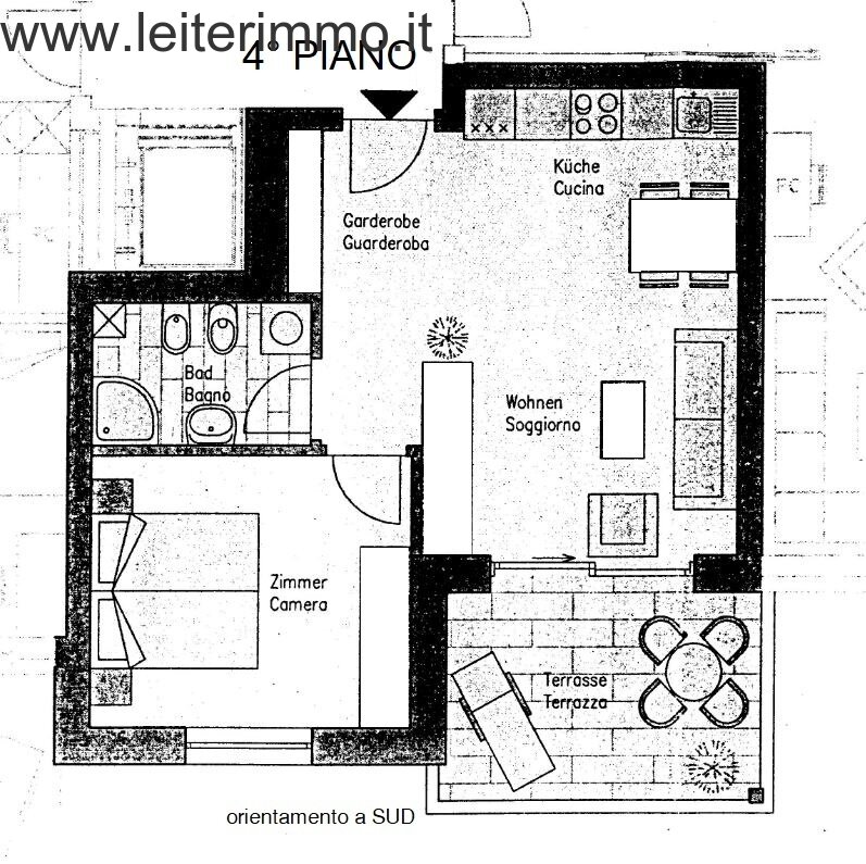Zweizimmerwohnung in Bozen, Mariaheimweg ZU VERMIETEN